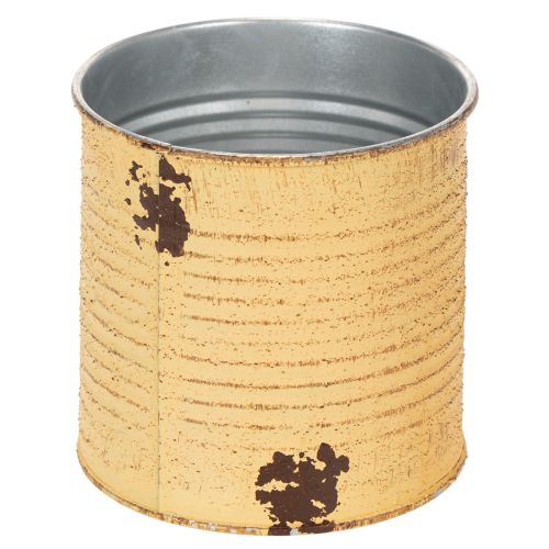 Itens Lata decorativa de metal cor damasco, vaso para plantas, Ø11cm A10,5cm