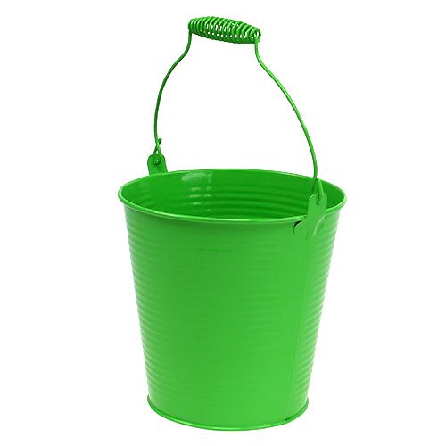 Floristik24 Balde de lata pode ser verde Ø15cm H14,5cm