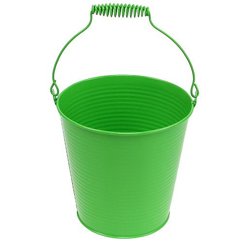 Floristik24 Balde de lata pode ser verde Ø15cm H14,5cm