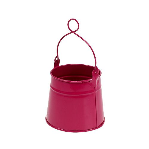 Floristik24 Balde de lata rosa Ø9cm H9cm