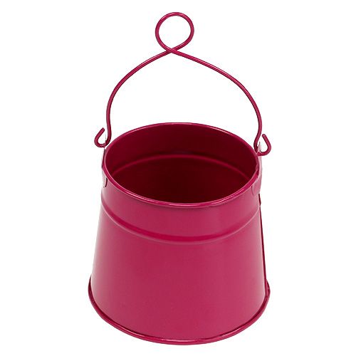 Floristik24 Balde de lata rosa Ø9cm H9cm