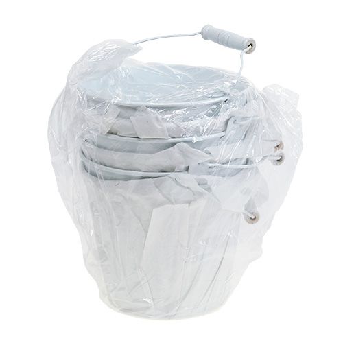 Itens Balde de lata branco Ø14cm Alt.12cm 6 unidades