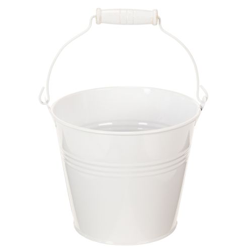 Baldes de lata branca Ø14cm A12cm, 6 unidades