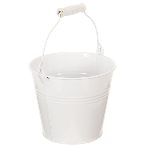 Baldes de lata branca Ø14cm A12cm, 6 unidades | Floristik24.pt