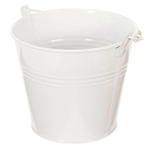 Baldes de lata branca Ø14cm A12cm, 6 unidades | Floristik24.pt