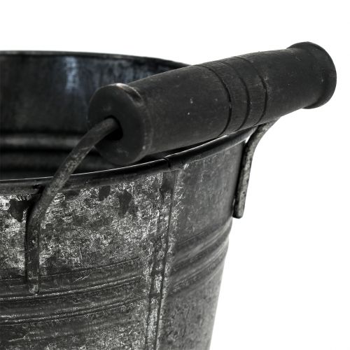 Floristik24 Balde de lata antigo Ø14cm H12cm