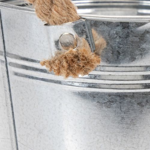 Balde de metal brilhante com alças de corda, Ø18cm | Floristik24.pt