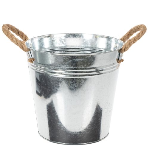 Balde de metal brilhante com alças de corda, Ø22cm comprar | Floristik24.pt
