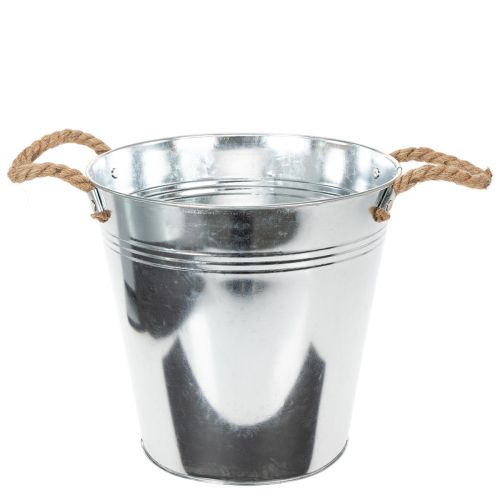 Balde de metal brilhante com alças de corda, Ø25cm comprar | Floristik24.pt