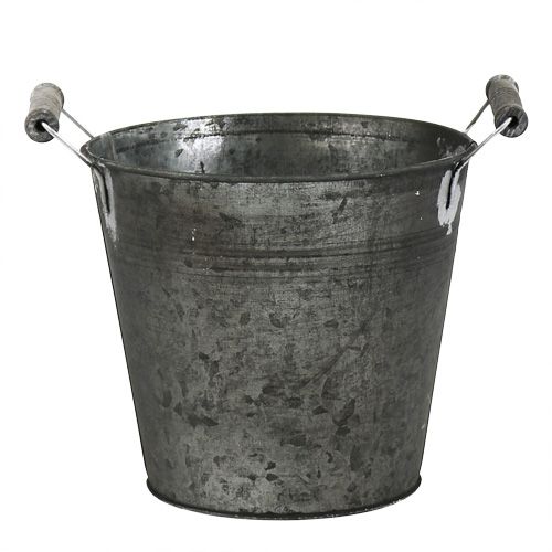 Floristik24 Balde de lata antigo Ø16cm H15cm