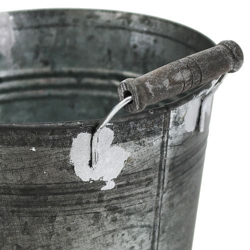Floristik24 Balde de lata antigo Ø16cm H15cm