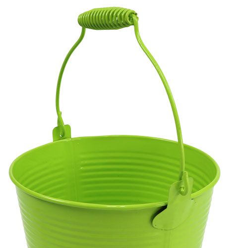 Floristik24 Balde de lata verde maçã Ø15cm A14,5cm