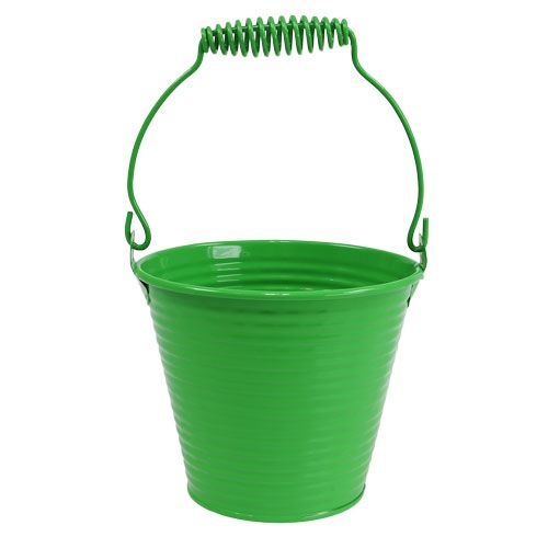 Floristik24 Balde decorativo verde Ø11cm H9.5cm