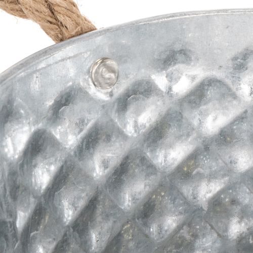 Tigela de chapa metálica com alças de corda Ø18cm A10cm | Floristik24.pt