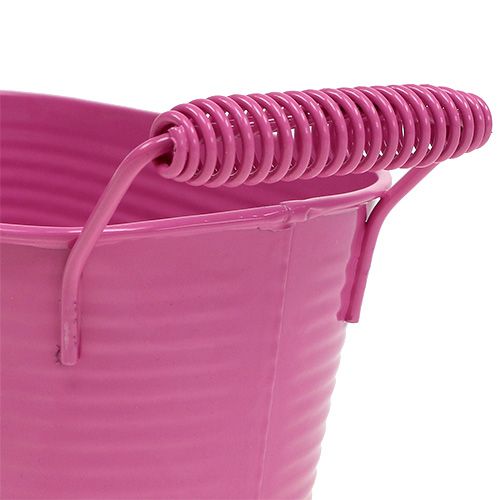Floristik24 Tigela de metal em folha oval rosa 19,5 cm x 11 cm x 9 cm