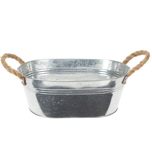 Tigela oval de estanho prateado, 30 cm x 17 cm x 10 cm comprar | Floristik24.pt