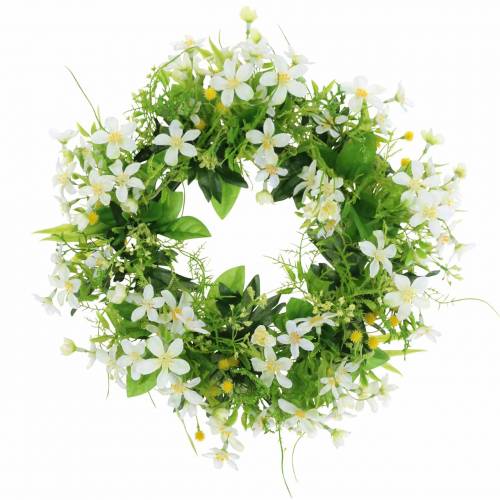 Floristik24 Coroa de anêmona/endro verde, branco Ø30cm