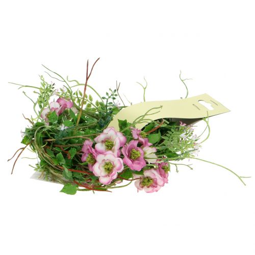 Floristik24 Guirlanda de flores rosa 180cm