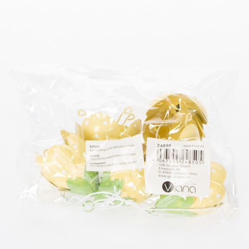 Itens Flor metálica suspensa para decoração romântica de interiores e exteriores, 6 cm, 6 peças