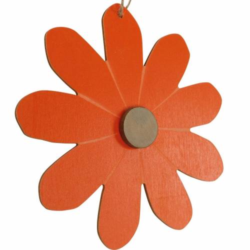 Floristik24 Pingentes de flores, flores decorativas laranja e branco, decoração em madeira, verão, flores decorativas 8 peças