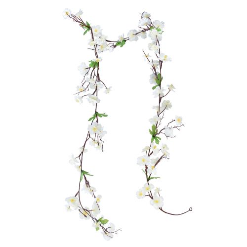 Floristik24 Guirlanda de flores guirlanda de flores artificiais flores brancas 160cm