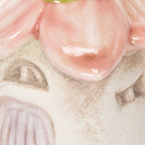 Itens Casinha de fada de cerâmica com flor para pendurar, 6 cm, 6 peças