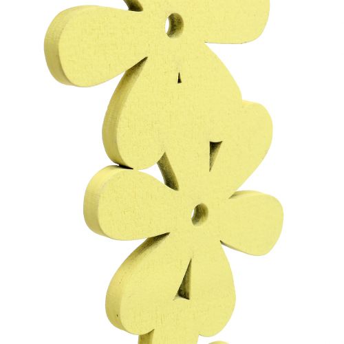 Itens Grinalda de flores em madeira amarela Ø35cm 1p