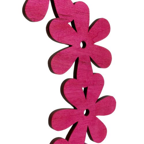 Itens Grinalda de flores em madeira rosa Ø35cm 1p