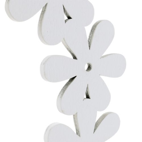 Itens Grinalda de flores em madeira branca Ø35cm 1p