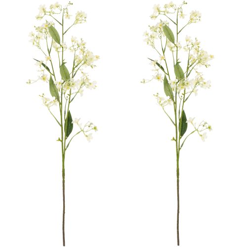 Itens Ramo decorativo de flor de macieira artificial para dar um toque de cor à sala de estar, cor creme, 108 cm, 2 peças.