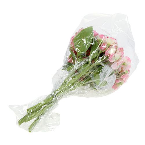 Itens Hortênsia rosa com neve 33 cm 4 unidades
