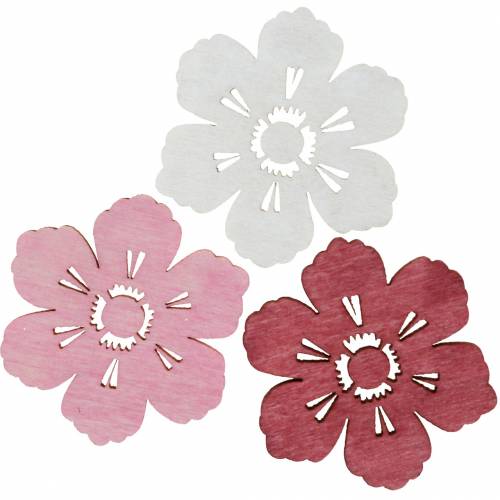 Floristik24 Flores de madeira em flor de cerejeira, polvilhe decoração de primavera, decoração de mesa, flores para polvilhar 72 unidades