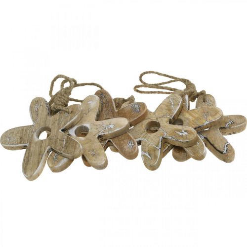 Itens Flor de madeira com padrão, primavera, pingente de madeira natureza, branco H10cm 6pcs