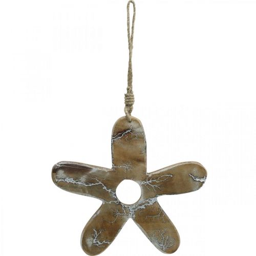 Itens Flor para pendurar, decoração em madeira com motivos, decoração primaveril natural, branco H19,5cm