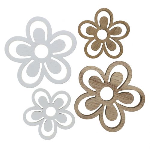 Floristik24 Flor de madeira branca/natureza 3cm - 4,5cm 48p