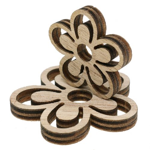 Floristik24 Flor de madeira branca/natural 3cm - 4,5cm 48 un