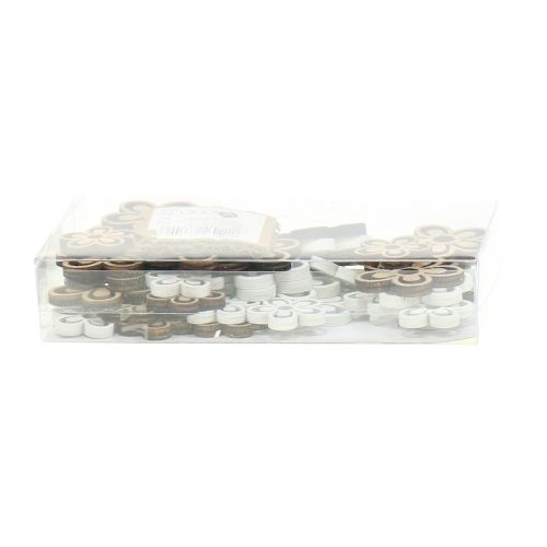 Floristik24 Flor de madeira branca/natural 3cm - 4,5cm 48 un