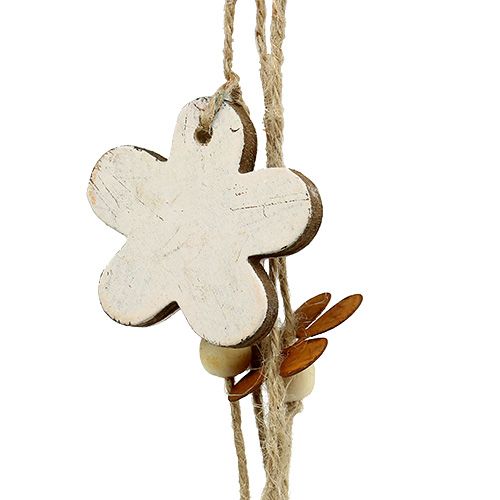 Floristik24 Suporte de flores madeira-metal branco, ferrugem L 95cm
