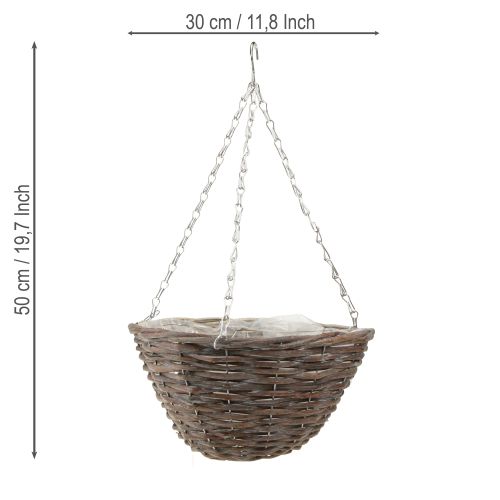 Itens Vaso para Flores Pendurado Madeira Natural Cinza Ø30cm 2pcs