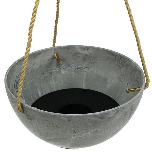 Floristik24 Cesto de flores "Fiona" Ø25cm Alt.12cm cinza