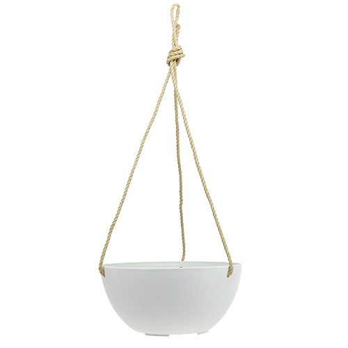 Floristik24 Cesto suspenso "Fiona" Ø25cm A12cm Branco
