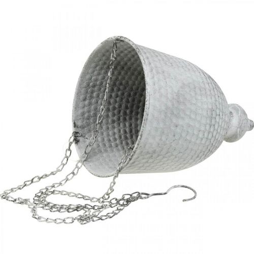 Floristik24 Cesto suspenso Shabby Chic Branco Ø21cm com gancho e corrente