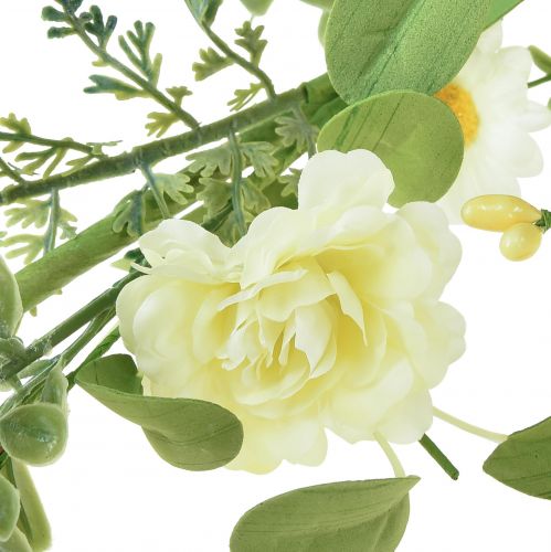 Itens Guirlanda de flores artificiais guirlanda decorativa creme amarelo branco 125cm