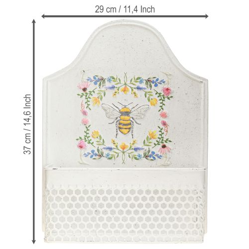 Floristik24 Caixa de flores suspensa de metal abelha cor creme C29cm