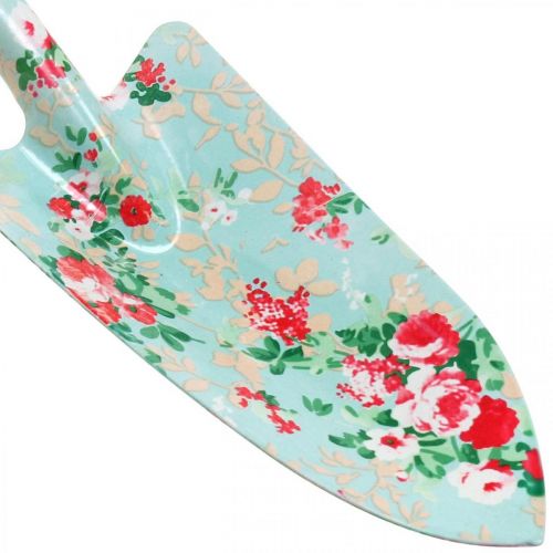 Floristik24 Pá de metal, pá de mão com padrão floral, espátula de plantas, pá de jardim L28cm