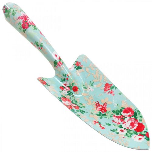 Floristik24 Pá de metal, pá de mão com padrão floral, espátula de plantas, pá de jardim L28cm