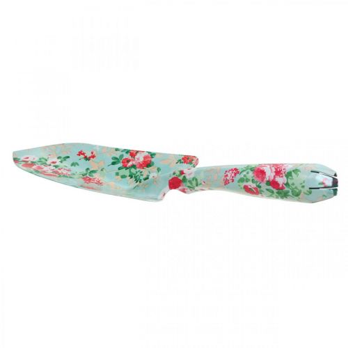 Floristik24 Pá de metal, pá de mão com padrão floral, espátula de plantas, pá de jardim L28cm