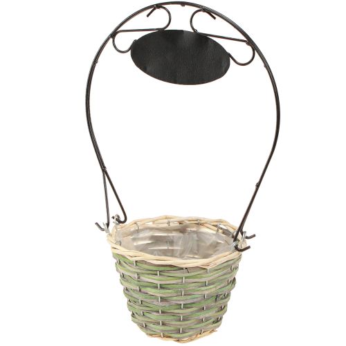 Itens Alça para cesta de flores com placa metálica Ø23/20/17cm conjunto de 3