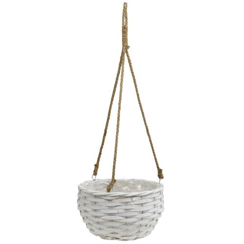 Floristik24 Cesto de flores para pendurar branco Ø23cm C 68cm