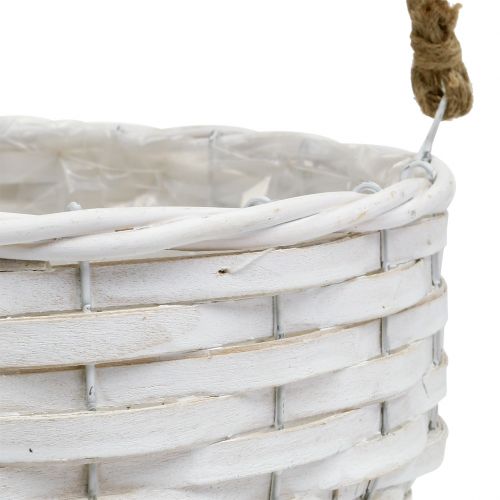Floristik24 Cesto de flores para pendurar branco Ø23cm C 68cm